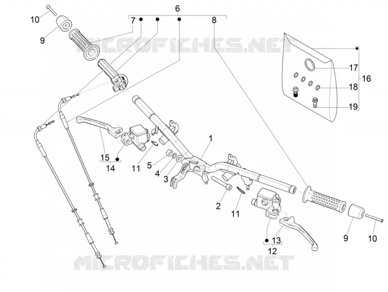 Guidon - Maître cylindre VESPA VESPA-SCOOTER 300 GTS 2019  GTS 300 HPE 4T/4V ie ABS Euro 4