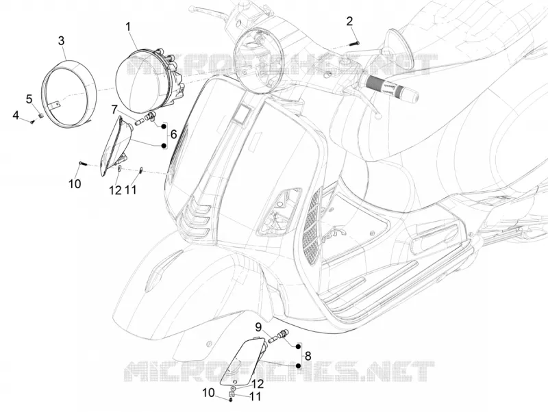 PHARE - CLIGNOTANTS AVANT VESPA VESPA-SCOOTER 300 GTS 2021  GTS 300 HPE 4T/4V ie ABS Euro 4