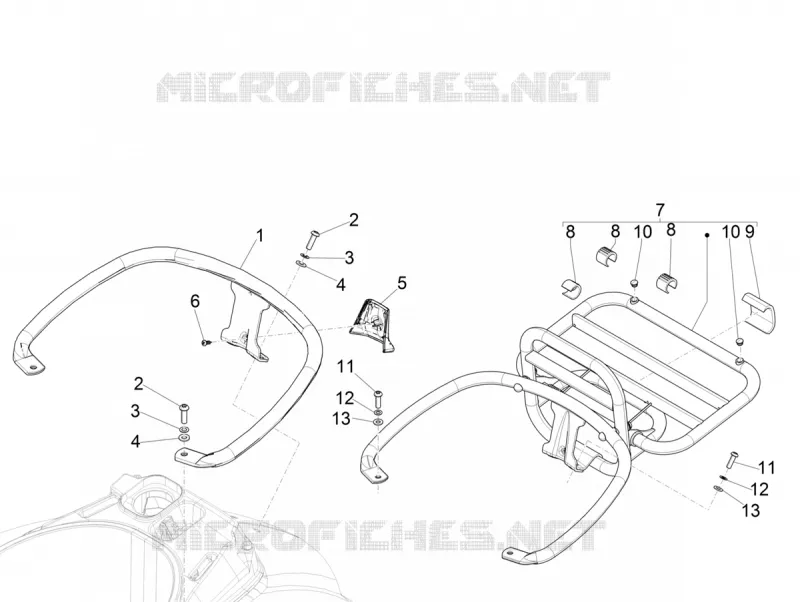 Porte-bagages arrière VESPA VESPA-SCOOTER 300 GTS 2019  GTS 300 HPE 4T/4V ie ABS Euro 4