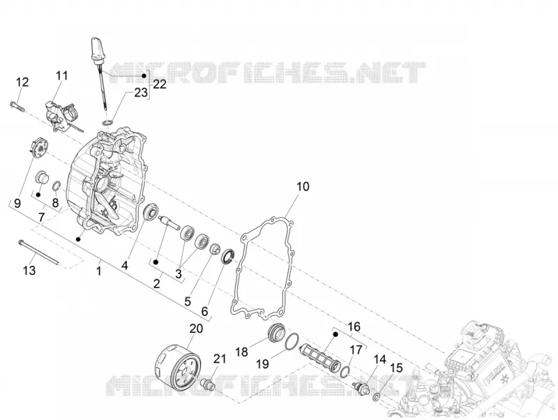 CARTER VOLANT MAGNETIQUE - FILTRE A HUILE VESPA VESPA-SCOOTER 300 GTS 2022  GTS 300 Supertech HPE 4T/4V ie Euro 4 ABS