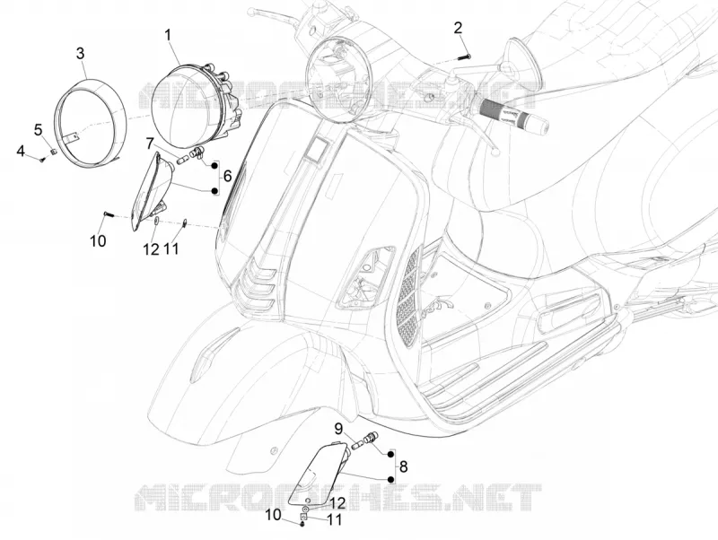PHARE - CLIGNOTANTS AVANT VESPA VESPA-SCOOTER 300 GTS 2019  GTS 300 Supertech HPE 4T/4V ie Euro 4 ABS