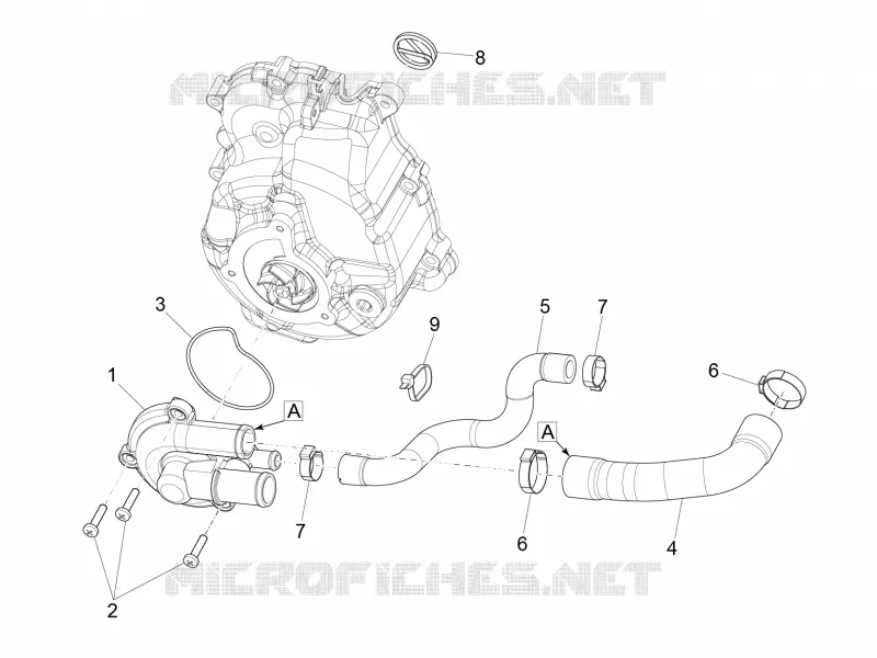POMPE A EAU VESPA VESPA-SCOOTER 300 GTS 2020  GTS 300 Supertech HPE 4T/4V ie Euro 4 ABS