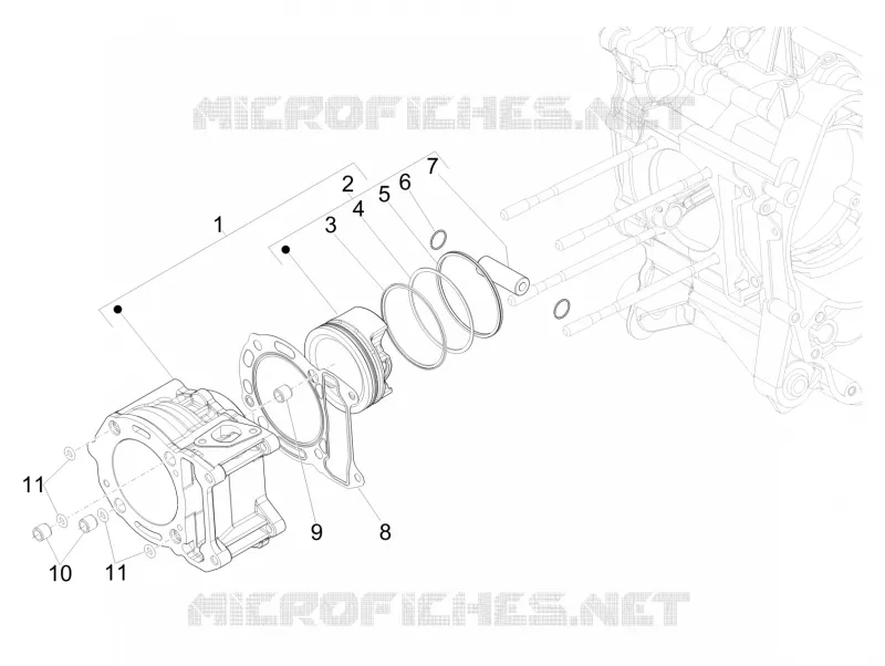 Groupe cylindre-piston-axe VESPA VESPA-SCOOTER 300 GTS 2019  GTS 300 Supertech HPE 4T/4V ie ABS Euro 4