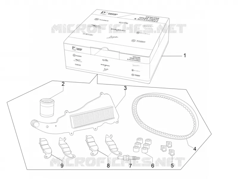 Kit d'entretien VESPA VESPA-SCOOTER 300 GTS 2018  GTS 300 Supertech HPE 4T/4V ie ABS Euro 4