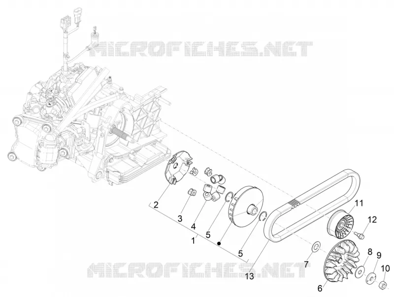 Poulie motrice VESPA VESPA-SCOOTER 300 GTS 2019  GTS 300 Supertech HPE 4T/4V ie ABS Euro 4