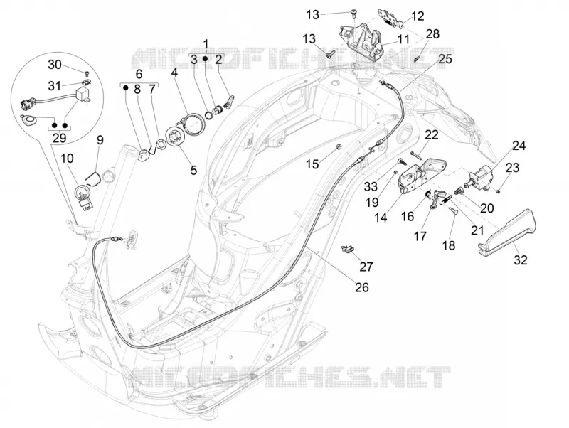 SERRURES VESPA VESPA-SCOOTER 300 GTS 2018  GTS 300 Supertech HPE 4T/4V ie ABS Euro 4