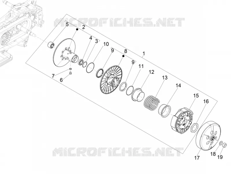 Poulie entrainee VESPA VESPA-SCOOTER 300 GTV 2019  GTV 300 HPE SEI GIORNI ie Euro 4 ABS
