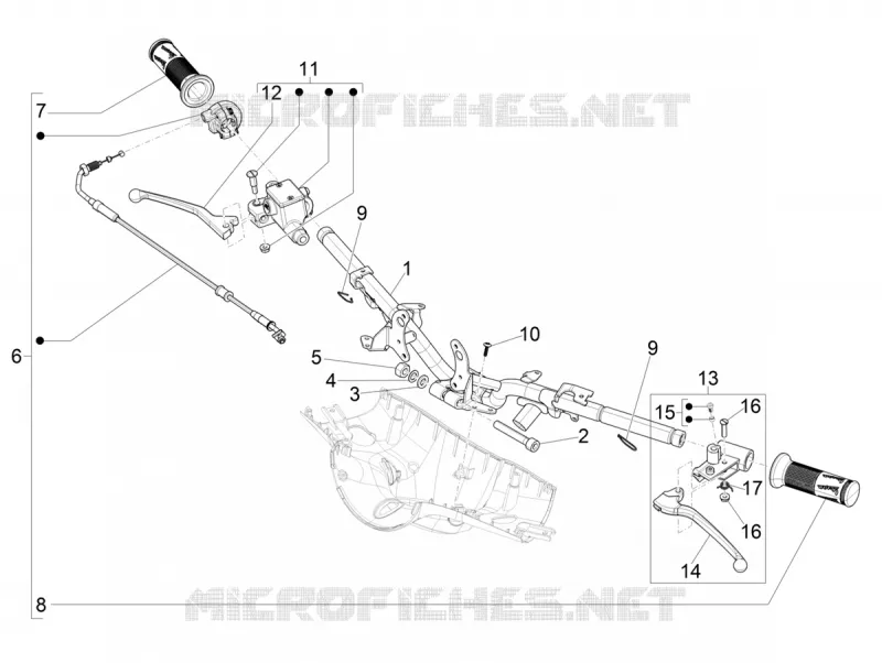 Guidon - Maître cylindre VESPA VESPA-SCOOTER 50 PRIMAVERA 2019  Primavera 50 4T 3V Euro 4