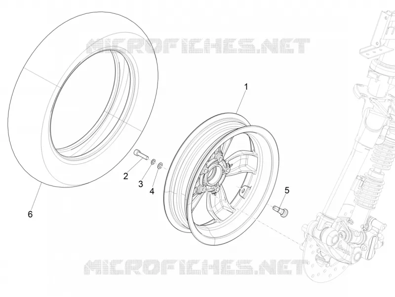Roue avant VESPA VESPA-SCOOTER 50 PRIMAVERA 2019  Primavera 50 4T 3V Euro 4