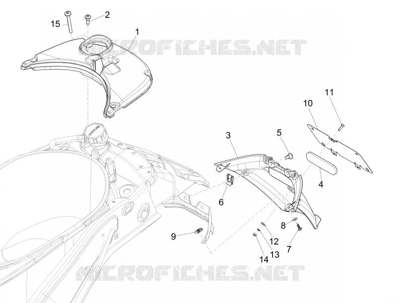 Couvercle arrière - Pare-boue VESPA VESPA-SCOOTER 50 SPRINT 2019  Sprint 50 4T 3V Euro 4
