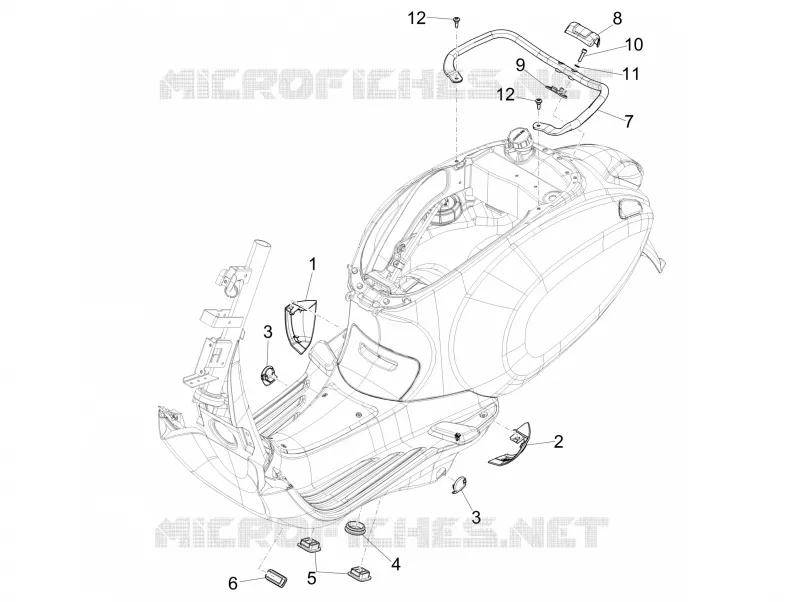 Couvertures laterales - Spoiler VESPA VESPA-SCOOTER 50 SPRINT 2019  Sprint 50 4T 3V Euro 4