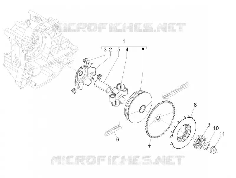 Poulie motrice VESPA VESPA-SCOOTER 50 SPRINT 2019  Sprint 50 4T 3V Euro 4