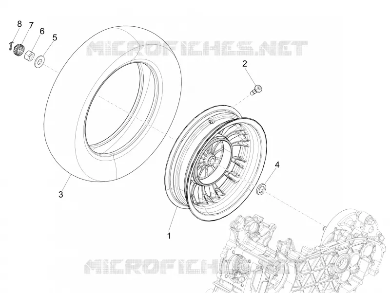 ROUE ARRIERE VESPA VESPA-SCOOTER 50 SPRINT 2019  Sprint 50 4T 3V Euro 4