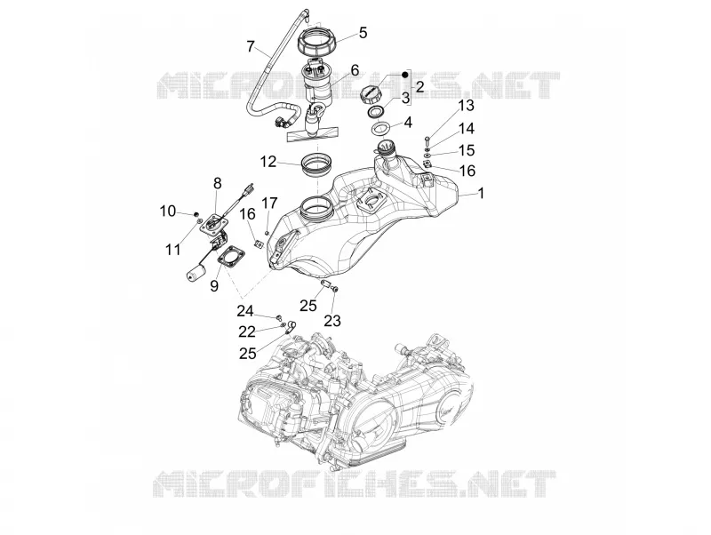Reservoir carburant VESPA VESPA-SCOOTER 50 SPRINT 2019  Sprint 50 4T 3V Euro 4