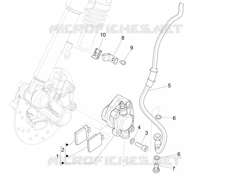 Tuyaus du freins - Etriers de frein VESPA VESPA-SCOOTER 50 SPRINT 2019  Sprint 50 4T 3V Euro 4