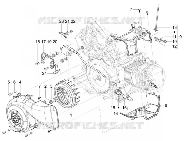 CARTER VOLANT MAGNETIQUE - FILTRE A HUILE VESPA VESPA-SCOOTER 125 SXL 2018  SXL 125 4T 3V
