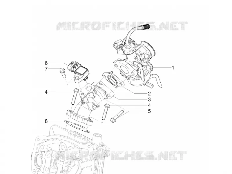 Carburateur complet - Raccord d'admission VESPA VESPA-SCOOTER 125 SXL 2018  SXL 125 4T 3V