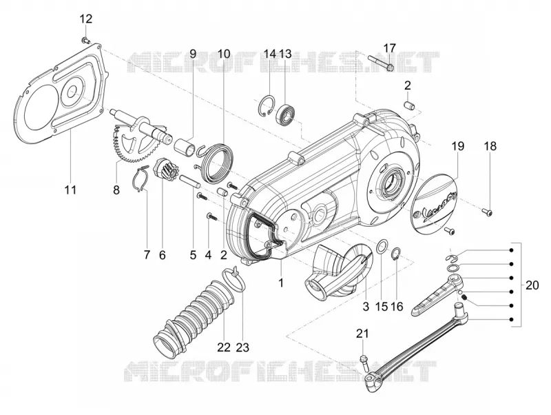 Couvercle carter - Refoidissement carter VESPA VESPA-SCOOTER 125 SXL 2017  SXL 125 4T 3V