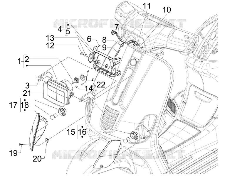 PHARE - CLIGNOTANTS AVANT VESPA VESPA-SCOOTER 125 SXL 2018  SXL 125 4T 3V
