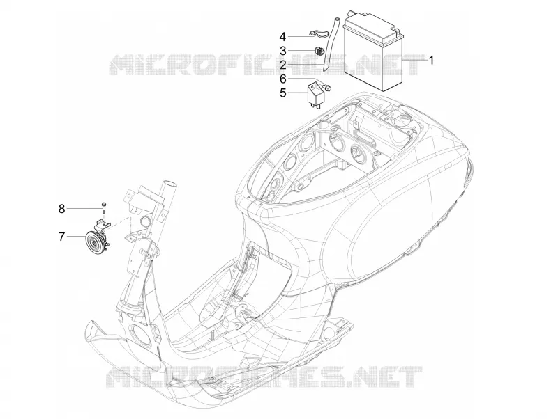 Relais - Batterie - Avertisseur sonore VESPA VESPA-SCOOTER 125 SXL 2019  SXL 125 4T 3V