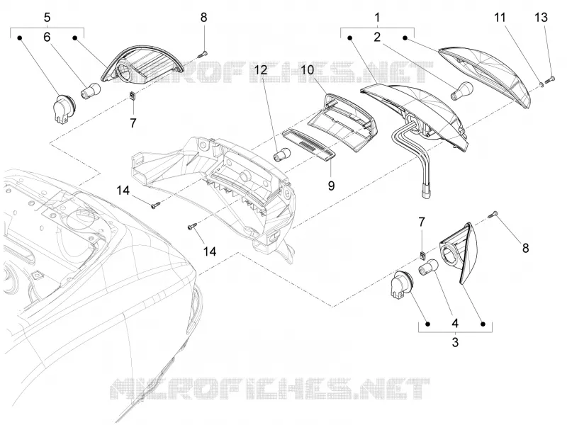 FEUX ARRIERE - CLIGNOTANTS VESPA VESPA-SCOOTER 150 SXL 2019  SXL 150 4T 3V CARB