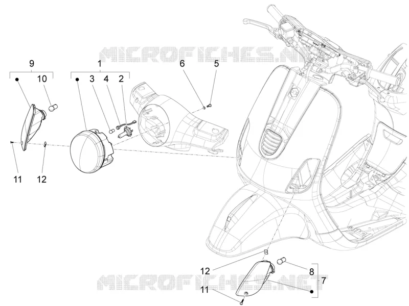 PHARE - CLIGNOTANTS AVANT VESPA VESPA-SCOOTER 125 VXL 2019  VXL 125 4T 3V