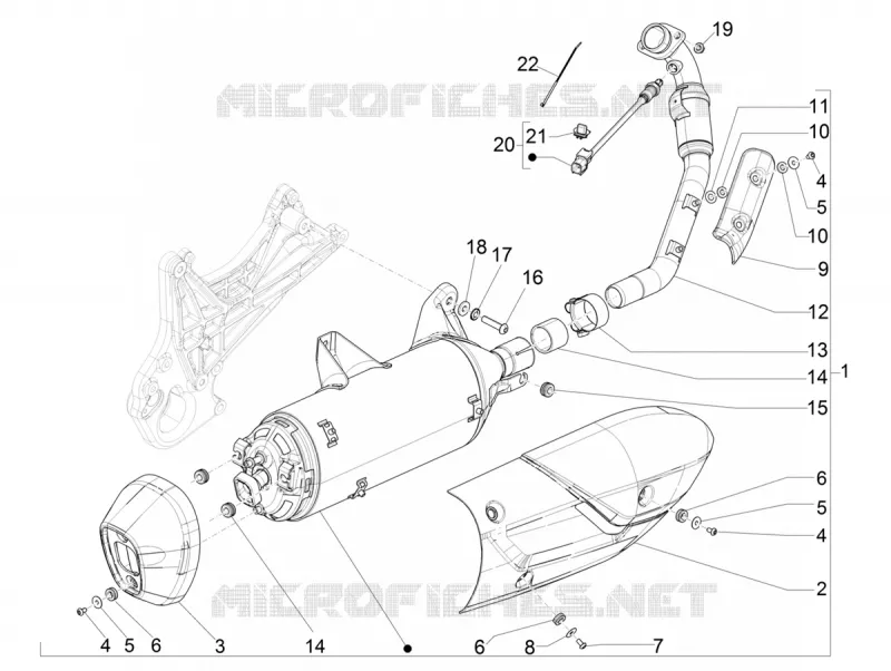 ECHAPPEMENT PIAGGIO PIAGGIO-SCOOTER 300 BEVERLY 2022  Beverly 300 4T/4V HPE Euro 5 ABS