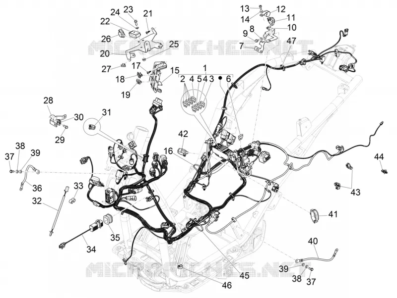 FAISCEAU ELECTRIQUE PRONCIPAL PIAGGIO PIAGGIO-SCOOTER 300 BEVERLY 2021  Beverly 300 4T/4V HPE Euro 5 ABS