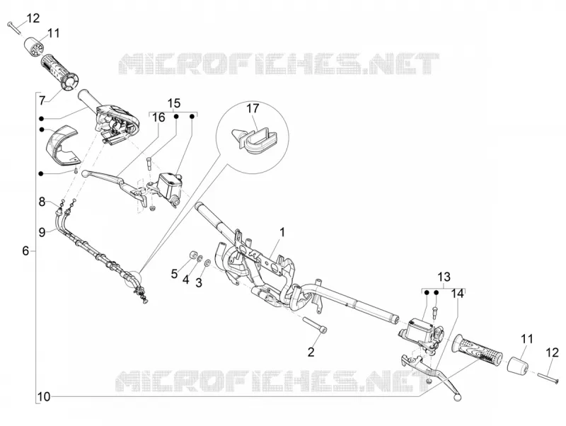 Guidon - Maître cylindre PIAGGIO PIAGGIO-SCOOTER 300 BEVERLY 2021  Beverly 300 4T/4V HPE Euro 5 ABS