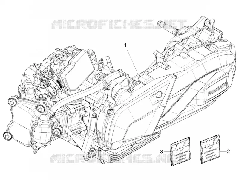 MOTEUR COMPLET PIAGGIO PIAGGIO-SCOOTER 300 BEVERLY 2021  Beverly 300 4T/4V HPE Euro 5 ABS