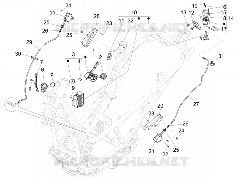SERRURES PIAGGIO PIAGGIO-SCOOTER 300 BEVERLY 2023  Beverly 300 4T/4V HPE Euro 5 ABS