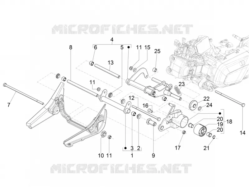 Bras oscillant PIAGGIO PIAGGIO-SCOOTER 400 BEVERLY 2021  Beverly 400 4T/4V Euro 5 ABS