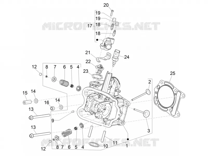 CULASSE - SOUPAPES PIAGGIO PIAGGIO-SCOOTER 400 BEVERLY 2024  Beverly 400 4T/4V Euro 5 ABS