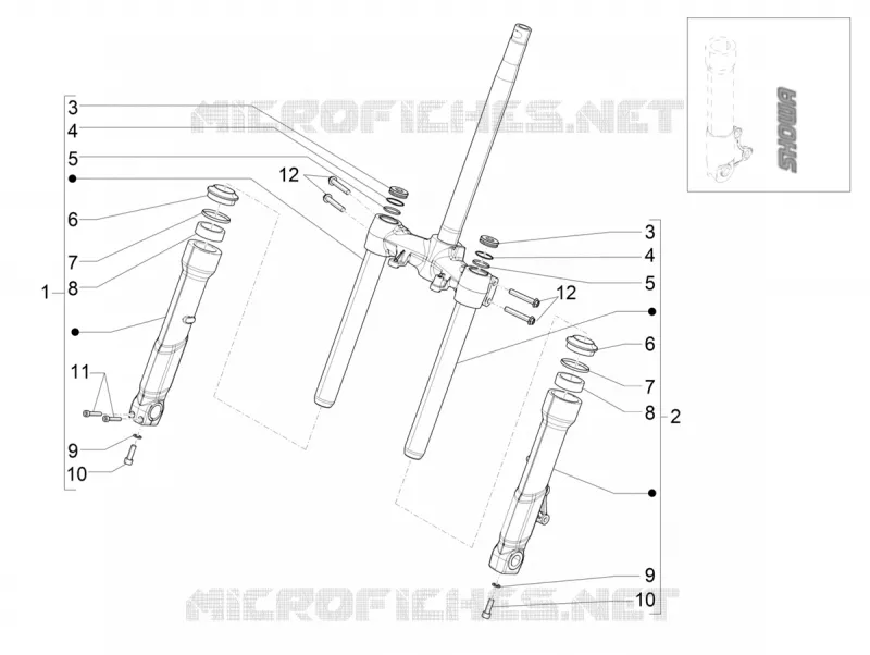 Composants de la fourche (Showa) PIAGGIO PIAGGIO-SCOOTER 400 BEVERLY 2022  Beverly 400 4T/4V Euro 5 ABS