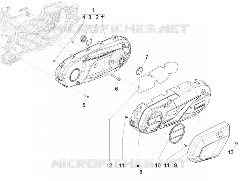 Couvercle carter - Refoidissement carter PIAGGIO PIAGGIO-SCOOTER 400 BEVERLY 2024  Beverly 400 4T/4V Euro 5 ABS