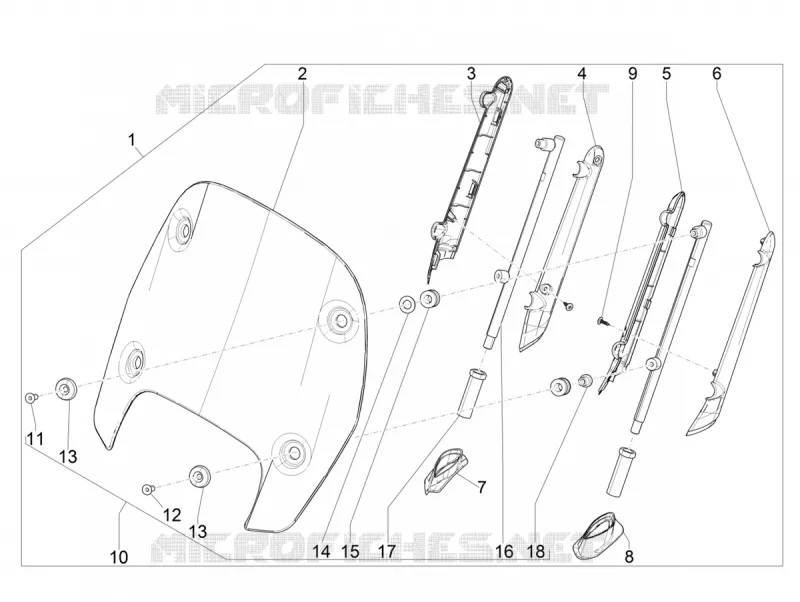 Pare-brise - Glaces PIAGGIO PIAGGIO-SCOOTER 400 BEVERLY 2022  Beverly 400 4T/4V Euro 5 ABS