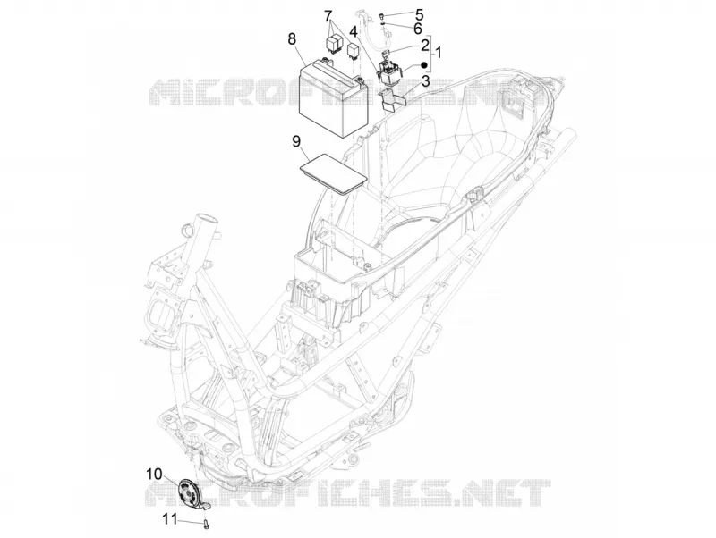 Relais - Batterie - Avertisseur sonore PIAGGIO PIAGGIO-SCOOTER 400 BEVERLY 2024  Beverly 400 4T/4V Euro 5 ABS