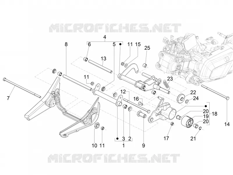 Bras oscillant PIAGGIO PIAGGIO-SCOOTER 400 BEVERLY 2023  Beverly 400 4T/4V HPE Euro 5 ABS