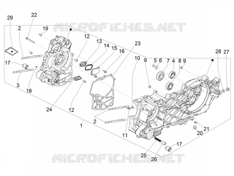 Carter moteur PIAGGIO PIAGGIO-SCOOTER 400 BEVERLY 2022  Beverly 400 4T/4V HPE Euro 5 ABS