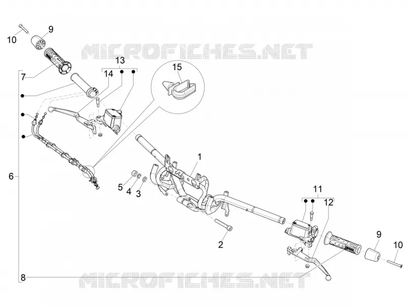 Guidon - Maître cylindre PIAGGIO PIAGGIO-SCOOTER 400 BEVERLY 2022  Beverly 400 4T/4V HPE Euro 5 ABS