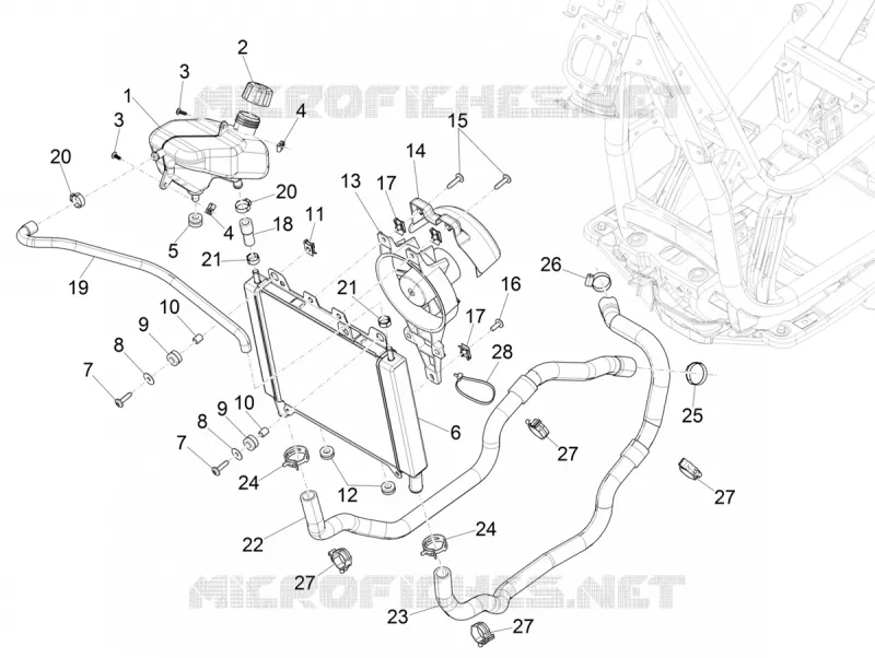 Instalation de refoidissement PIAGGIO PIAGGIO-SCOOTER 400 BEVERLY 2023  Beverly 400 4T/4V HPE Euro 5 ABS