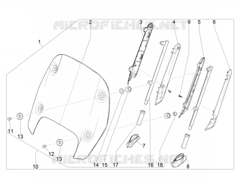 Pare-brise - Glaces PIAGGIO PIAGGIO-SCOOTER 400 BEVERLY 2021  Beverly 400 4T/4V HPE Euro 5 ABS