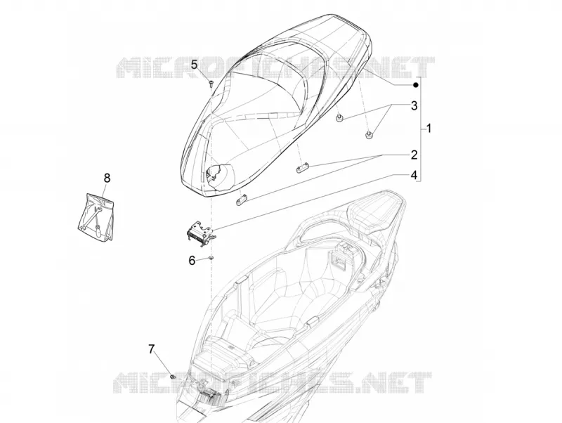 Selle/sieges PIAGGIO PIAGGIO-SCOOTER 400 BEVERLY 2022  Beverly 400 4T/4V HPE Euro 5 ABS