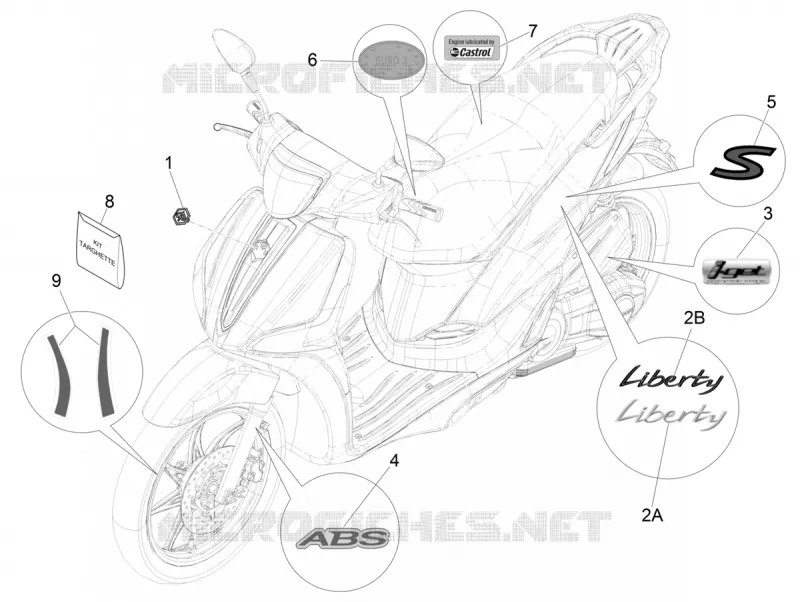 AUTOCOLLANTS - ETIQUETTES PIAGGIO PIAGGIO-SCOOTER 125 LIBERTY 2019  Liberty iGet 4T 3V ie ABS