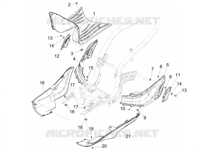 CARENAGE CENTRAL - REPOSES PIEDS PIAGGIO PIAGGIO-SCOOTER 125 LIBERTY 2015  Liberty iGet 4T 3V ie ABS