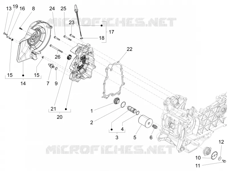 CARTER VOLANT MAGNETIQUE - FILTRE A HUILE PIAGGIO PIAGGIO-SCOOTER 125 LIBERTY 2021  Liberty iGet 4T 3V ie ABS