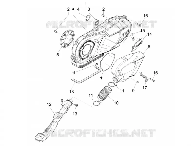 Couvercle carter - Refoidissement carter PIAGGIO PIAGGIO-SCOOTER 125 LIBERTY 2015  Liberty iGet 4T 3V ie ABS