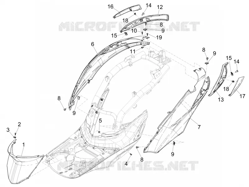 Couvertures laterales - Spoiler PIAGGIO PIAGGIO-SCOOTER 125 LIBERTY 2017  Liberty iGet 4T 3V ie ABS