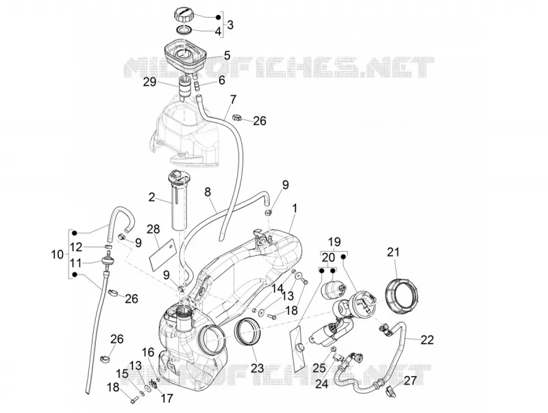 Réservoir PIAGGIO PIAGGIO-SCOOTER 125 LIBERTY 2020  Liberty iGet 4T 3V ie ABS