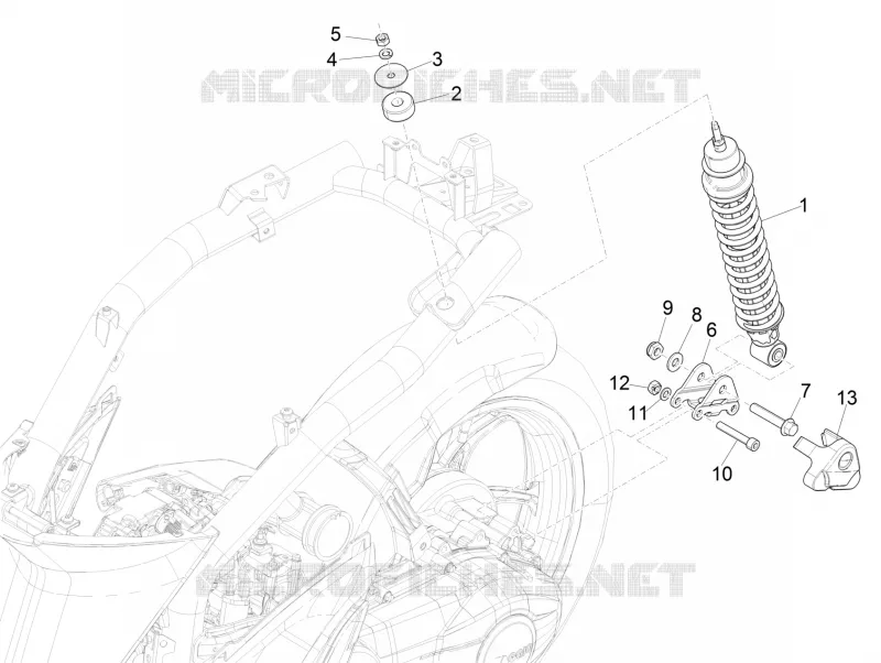 Suspension arrière - Amortisseur/s PIAGGIO PIAGGIO-SCOOTER 125 LIBERTY 2016  Liberty iGet 4T 3V ie ABS